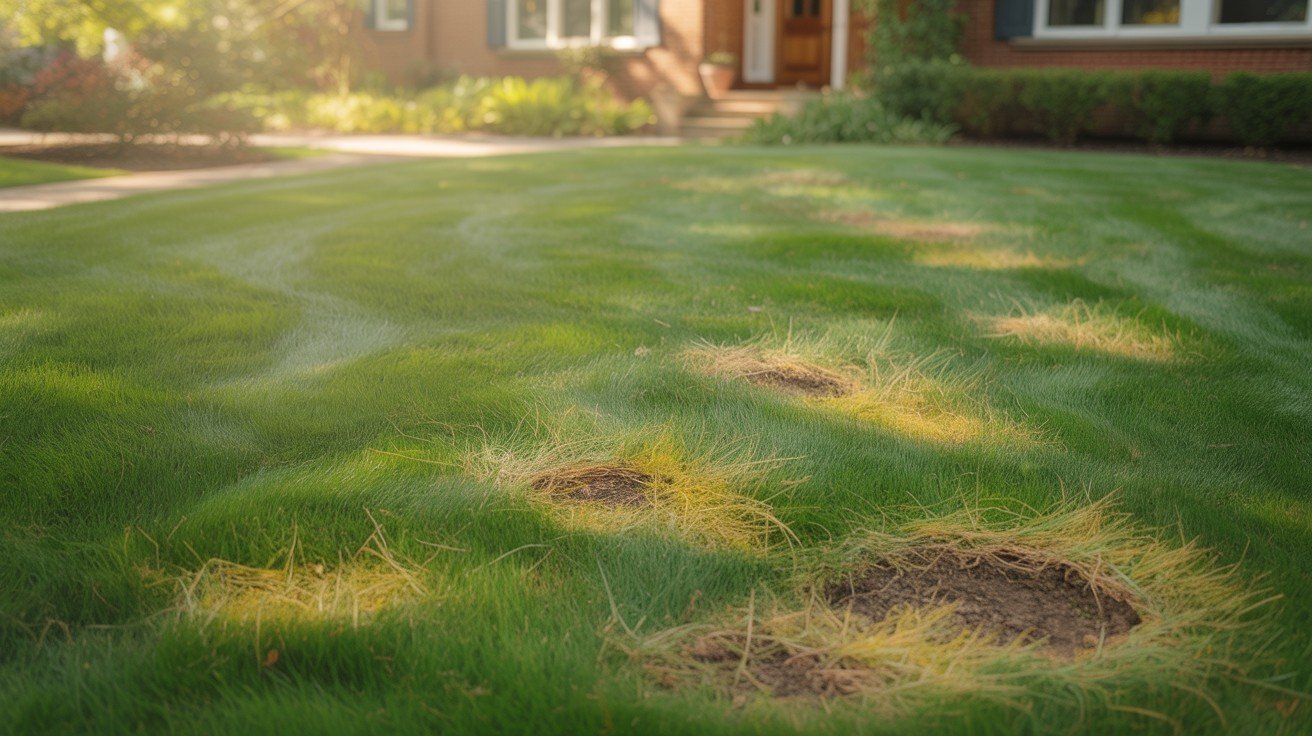 Patches of Yellow or Brown Grass