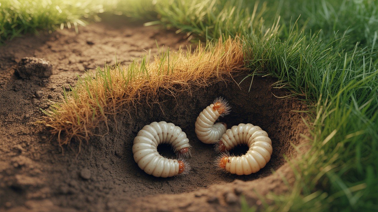 Visible White C-Shaped Larvae